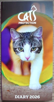 CAROUSEL WORLDWIDE Cats Protection 2026 Diary A6-16.5cm/8.5/1.2cm Week View/Ribbon(Corby CP)REDUCED