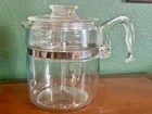 VTG Pyrex Flameware Glass Percolator Coffee Pot 9 Cup 7759B Complete NEW
