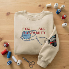 Artemis II Astronaut Embroidered Sweatshirt, Back To The Moon Space Mission