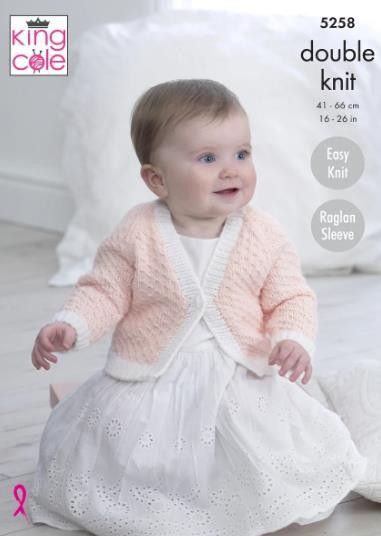 King Cole Baby DK Knitting Pattern - 5258 Baby Cardigans - Image 5