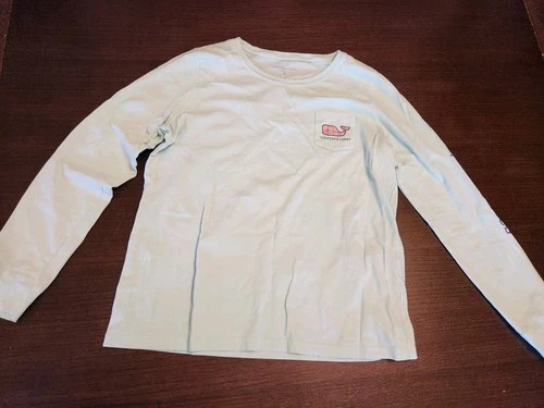 Vineyard Vines Logo Long Sleeve Light Blue T-shirt Men's Medium