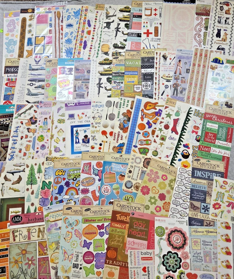 NUEVO Lote 130+ Paquete/Hojas de Pegatinas para Álbum de Recortes Troqueladas De Colección-Moderno 7+LBS Foto 2 de 4