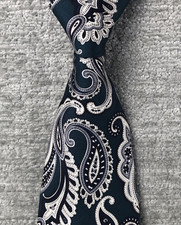 Stafford Executive Silk Tie Men  s Green Paisley Pattern Made in USA 4" Wide