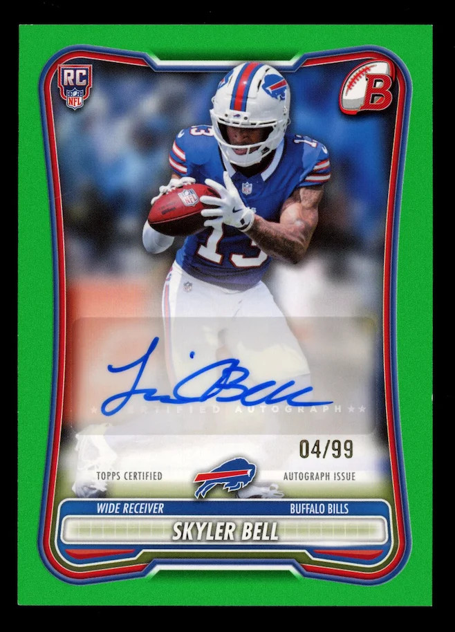 SKYLER BELL 2026 Bowman Rookie Auto Green /99 #BPRA-SB Bills