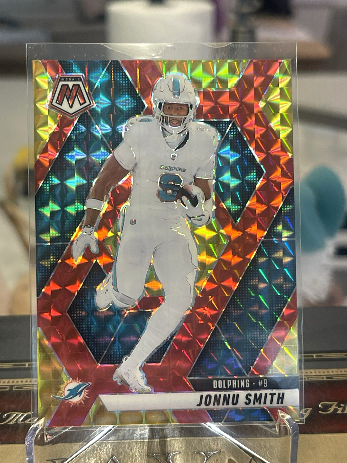 Panini Mosaic 2025 Jonnu Smith Miami Dolphins Choice Fusion R&Y Prizm #94 /89