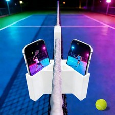 Tennis Net Phone Camera Mount For Match Recording Training Analysis White