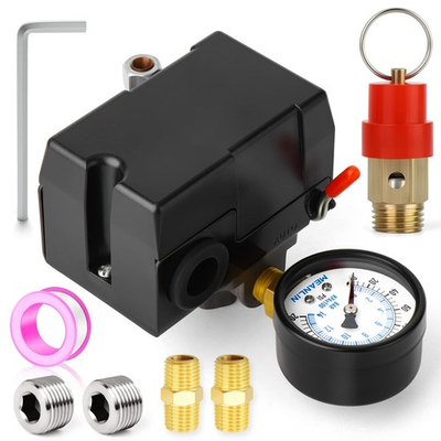 #ad #ad Air Compressor Pressure Switch Control Valve 110 150 PSI 110V 240V 4 Way Parts $62.99