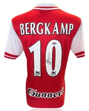 DENNIS BERGKAMP SIGNED ARSENAL FC 1996/98 HOME SHIRT (ACG WITNESS AG46511)