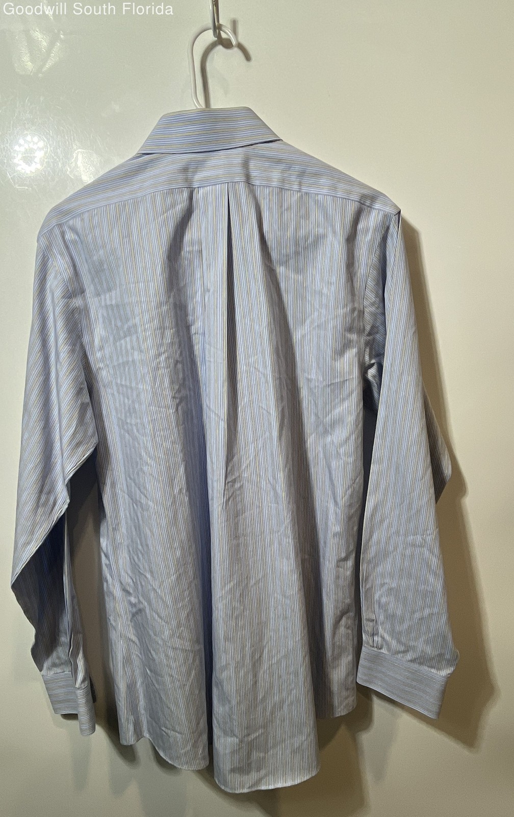 Brooks Brothers Mens Blue Striped Cotton Long Sleeve Dress Shirt Size 15-33 thumbnail 2