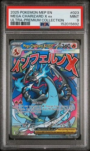 2025 POKEMON MEP EN-ME BLACK STAR PROMO #023 MEGA CHARIZARD X EX PSA 9