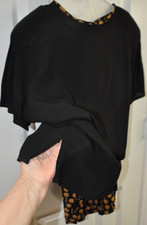 Vintage A.K.F 2 Piece Shirt  Skirt Set Short Sleeve Round Neck Sz S