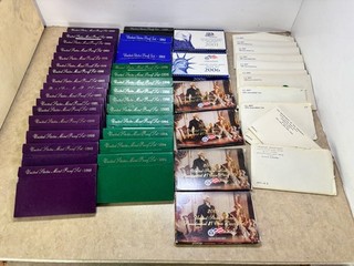 LOT OF 47 US MINT PROOF & UNCIRCULATED SETS 1971 2009 Most w/ COA 317 Coins!