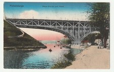 Postkarte - AK col. - Feldpost  - Seeschloß Pichelsberge - Spandau - 1918 Brücke