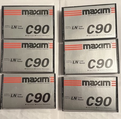 6 X Vintage  Kassetten Maxim C90 Low Noise Audiocassette Tape