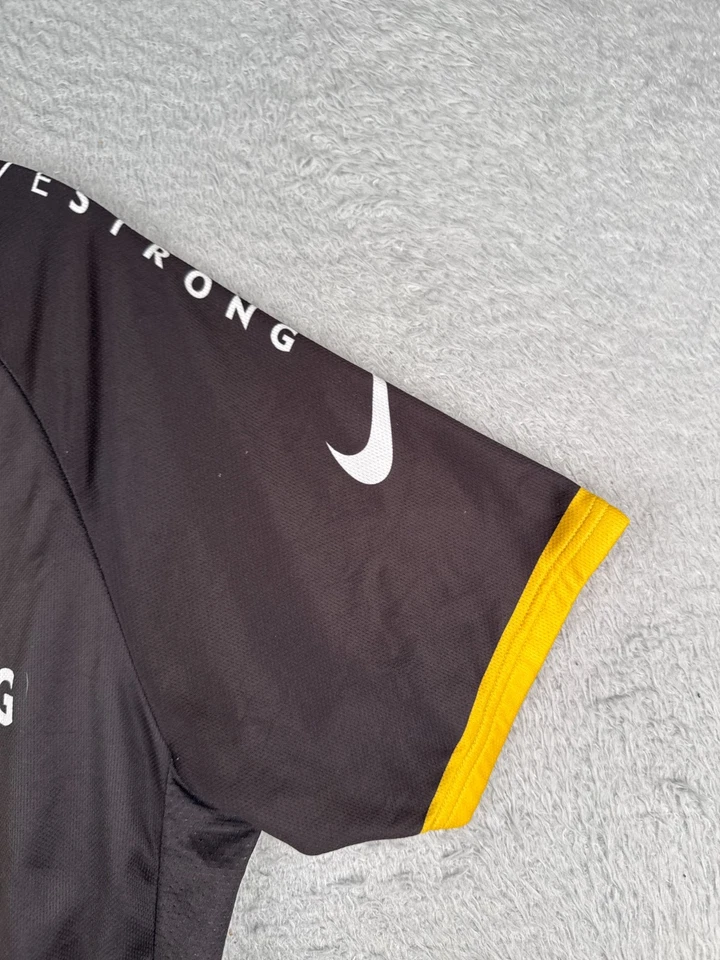 Camiseta de Ciclismo Nike Hombres Euro 2XL XXL Negra Amarilla Livestrong Italia Cremallera Completa Poliéster Foto 2 de 4