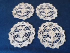 4 SMALL ANTIQUE LACE NEEDLE PLACEMATS EARLY 1900