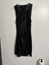 New Ladies Lace Cocktail Mini M Dress No Sleeves Summer Express Open Back Dressy