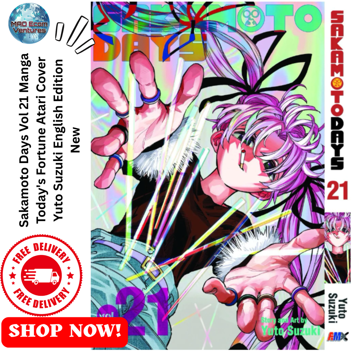 Sakamoto Days Vol 21 Manga English New Atari Cover Yuto Suzuki