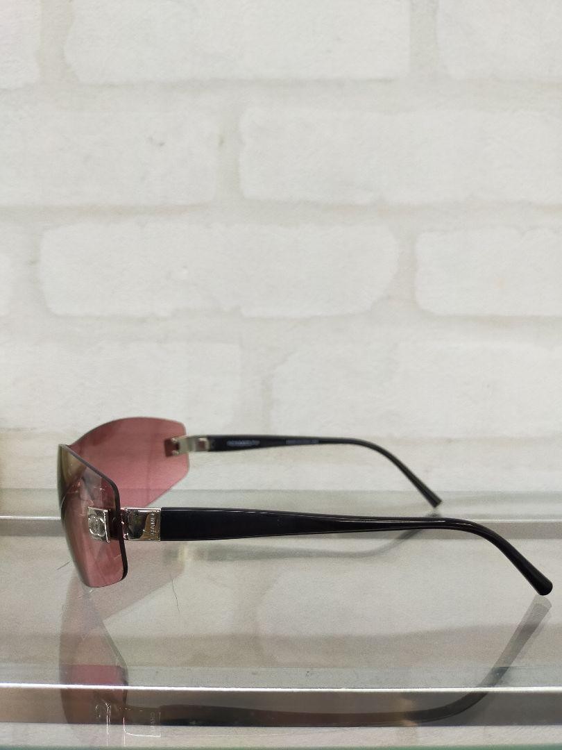 【CHANEL】シャネル ココマーク サングラス 4019 CHANEL 4019 Rimless Sunglasses Coco Mark Pink Lens Silver