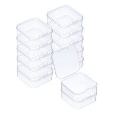 24Pcs 1.8x1.77x0.79In Small Plastic Beads Storage Containers with Lids Square