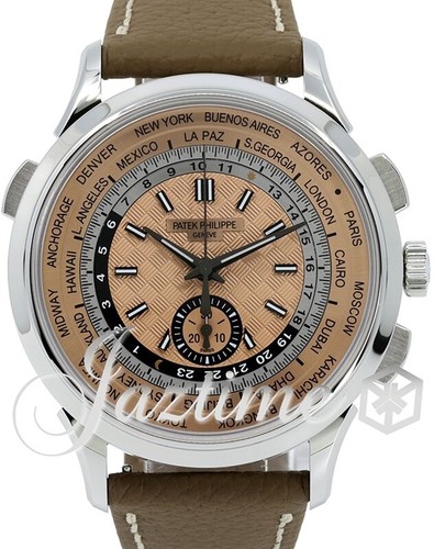 Patek Philippe World Time Flyback Chronograph Steel Salmon Ros...