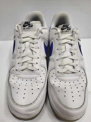 Nike Air Force 1 Shoes Mens Size 10 White Blue Low Leather AF1 Classic Gum Sole