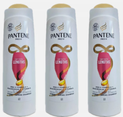 3x Pantene Pro-V Infinite Lengths Strengthening Shampoo 400ml