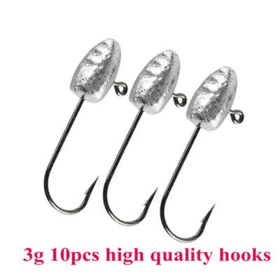 Jigging Hooks 3g 5g 7g 10Pcs/Lot Fishing Carbon Steel Hook For Worm Jig Head Hoo
