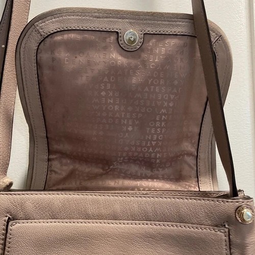 Kate Spade Medium Rianne Pratt Street Leather Crossbody Bag Mortar/Stone - Picture 7 of 10