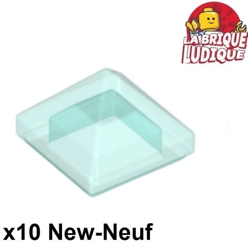 LEGO 10x Slope Brick 45° 1x1 Pyramide Quadruple Convex Trans Light Blau 22388