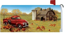 Fall Thanksgiving Pumpkin Truck Dogs Barn Magnetic Mailbox Cover