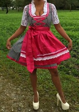 sz 6,NEW Germany,Fest,Trachten,Oktoberfest,Dirndl Dress,3-pc,Red,Black,Lace Arms