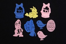 Assorted Vintage Plastic Stencils Basket, Egg, Chick, Bunny Easter Set 3