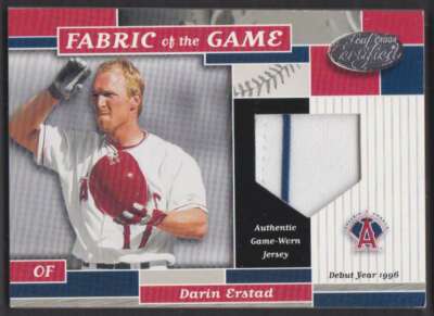 2002 LEAF CERTIFIED FABRIC OF THE GAME DARIN ERSTAD JERSEY 51/96