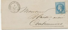 FRANKREICH "1546" Nummernstempel (grosse Ziffern) u K2 FONTENAY-TRÉSIGNY / (73)