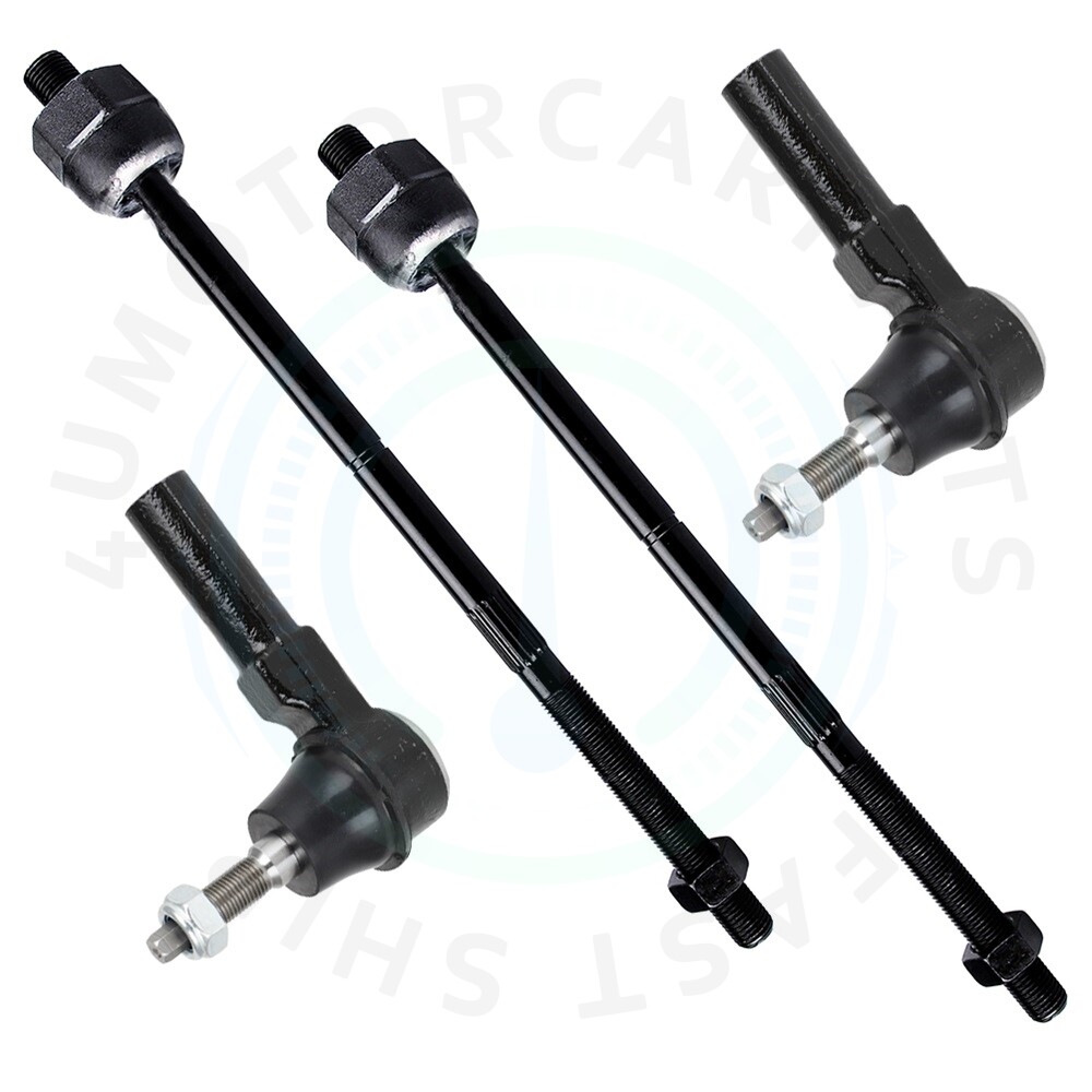 4pcs Fits 20052010 Ford Mustang Front Tie Rod Ends Outer Inner