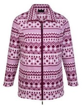 Schicke FLEECEJACKE flieder-beere-wollweiss FLEECE-JACKE GR.50 52 54 56 NEU