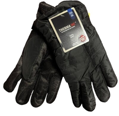 ThermaX Faux Fur Lined Winter Gloves for Extra Warmth & Comfort - One Size Black