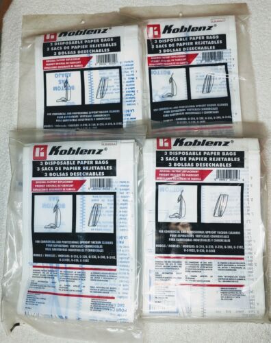 4 x packs Koblenz 45-0315-7 upright bags  models listed In Pic. Genuine 12 Bags - Picture 1 of 4