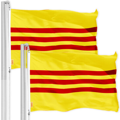 NEW G128 South Vietnam Flag 2-Pack 3x5 FT, Printed 150D Polyester