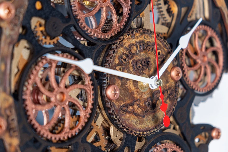 Reloj de pared náutico de óxido Automaton Bite 1682 "bajo el agua" engranajes móviles arte loft Foto 3 de 4