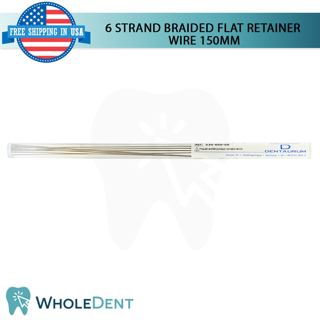 Orthodontic Dental 6 Strands Flat Braided Retainer Wire 150mm Stainless