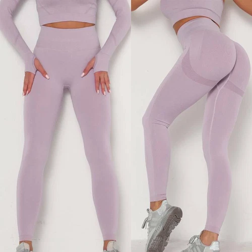 Hochtaillierte Damen-Yogahose Anti-Cellulite zerknitterte Butt-Leggings Push Up FITNESSSTUDIO - Bild 21 von 42