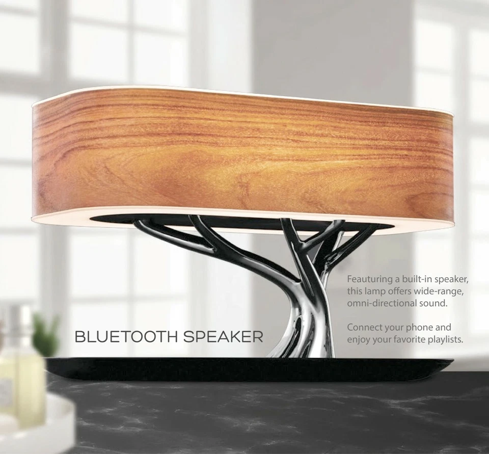 Lámpara de mesita de noche Tree of Light 3 en 1 | Altavoz Bluetooth | Cargador inalámbrico Foto 3 de 4