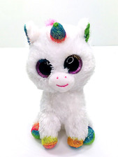 Ty Beanie Boos Pixy White Unicorn 6" Plush Rainbow Hair Horn Glitter Eyes 2019