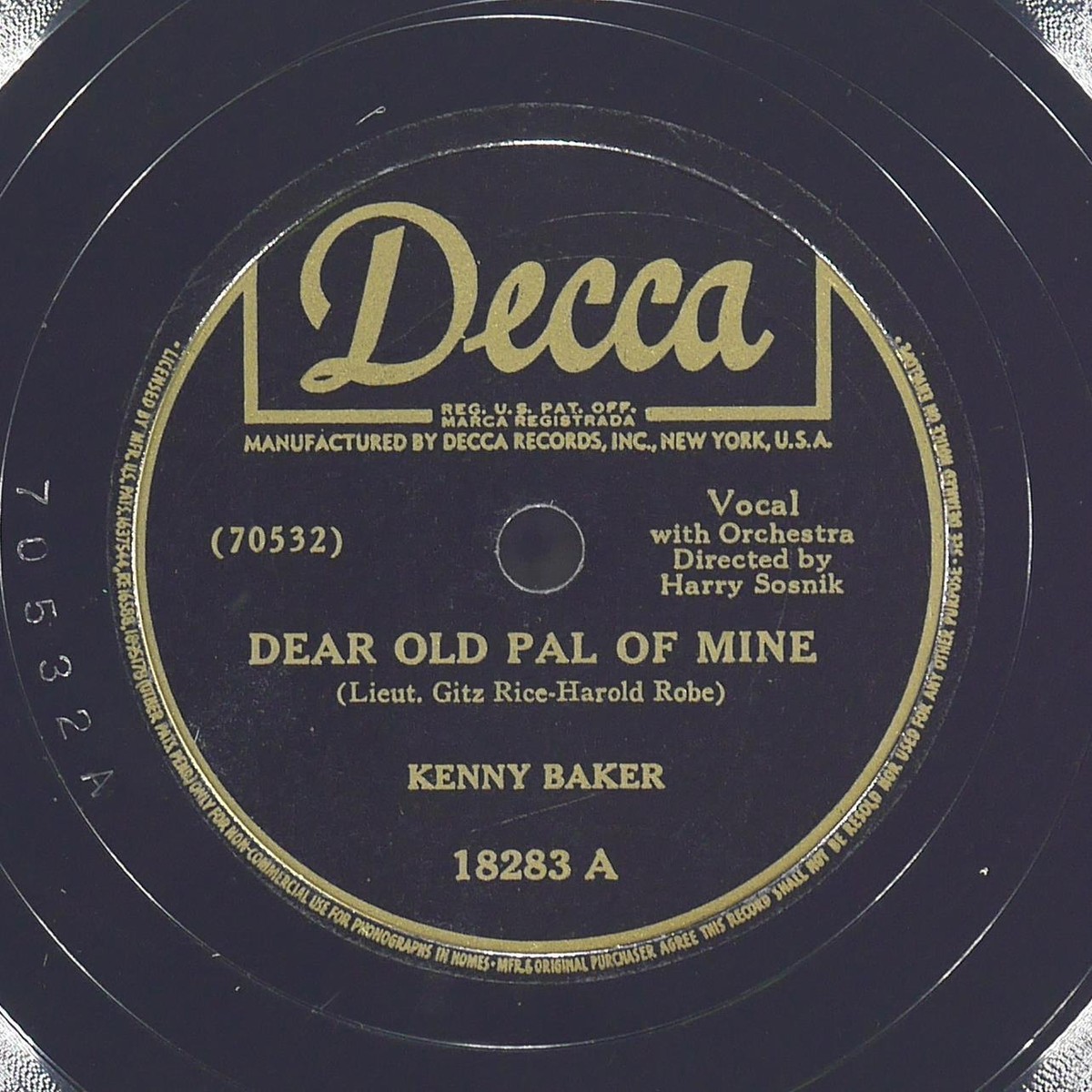 KENNY BAKER Dear Old Pal / World Waiting Sunrise DECCA 18283 VG 78 
