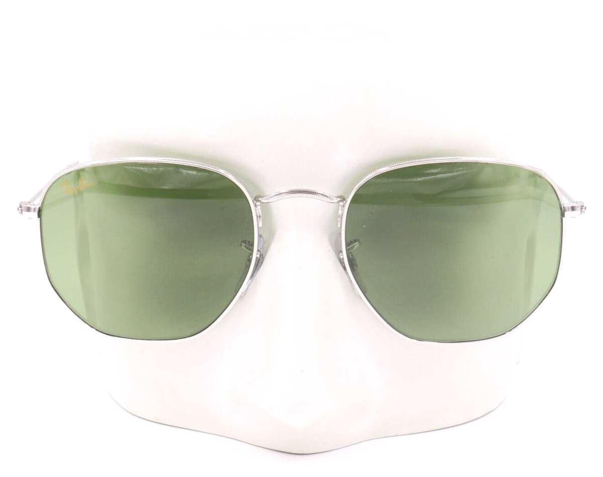 New Ray-Ban Hexagonal Silver Bottle Green Rx. Sunglasses RB3548