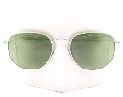 New Ray-Ban Hexagonal Silver Bottle Green Rx. Sunglasses RB3548