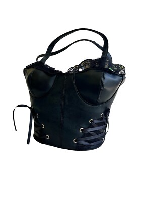 Faux Leather Hand Bags Black