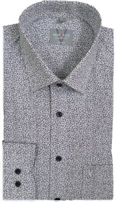 Marvelis Hemd Comfort Fit weiss / schwarz gemustert Zahlen 7050.44.68